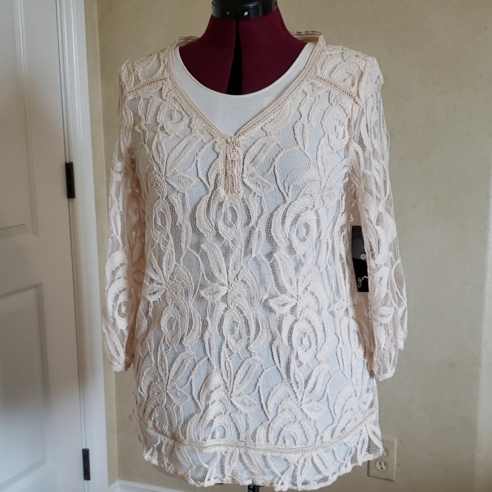 GNW sheer lace blouse -  Medium